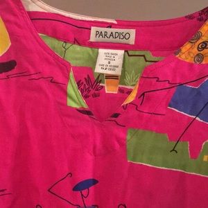 Paradiso multi colored scenic tunic